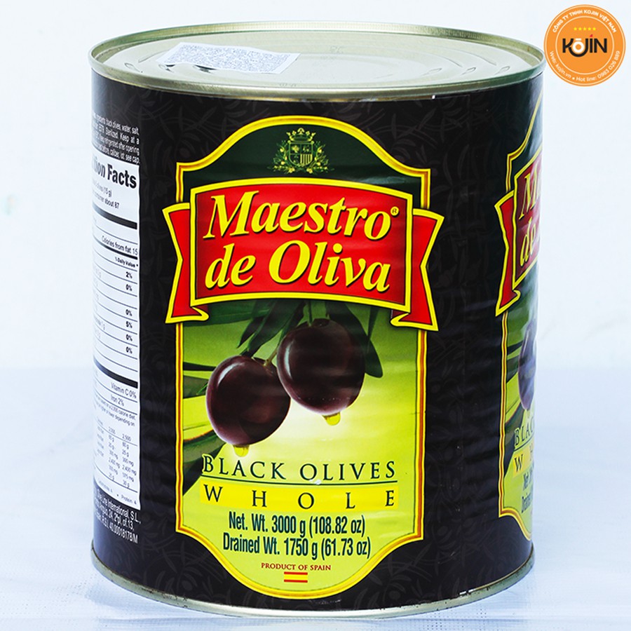 Quả Oliu Đen Nguyên Trái 3kg Kojin Cao Cấp Hiệu Maestro Nhập Khẩu Tây Ban Nha Date Mới