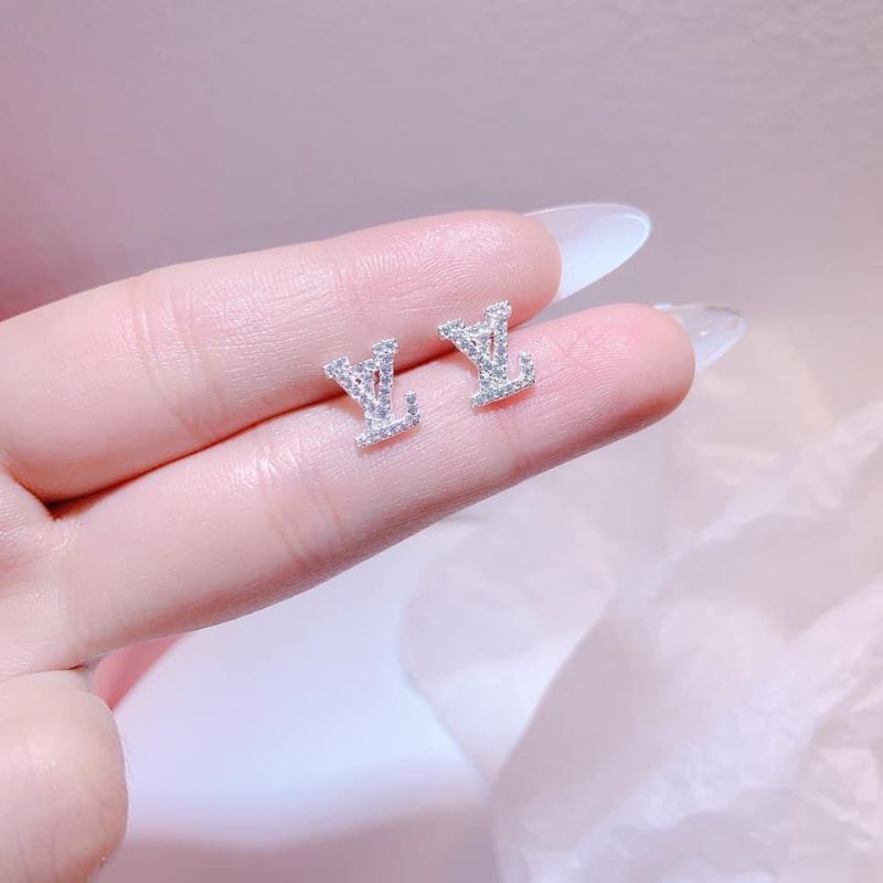 Bông tai bạc LV đính đá 🌼 YN JEWELRY SL