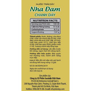 Nước Nha Đam Chanh Dây DoiDep 405ml