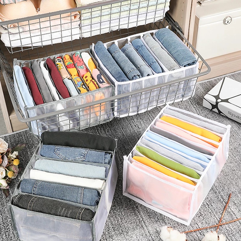 Hộp Đựng Đồ Lót / Vớ / Cà Vạt Bằng Vải Không Dệt Có Thể Gấp Gọn Tiện Dụng Cho Gia Đình