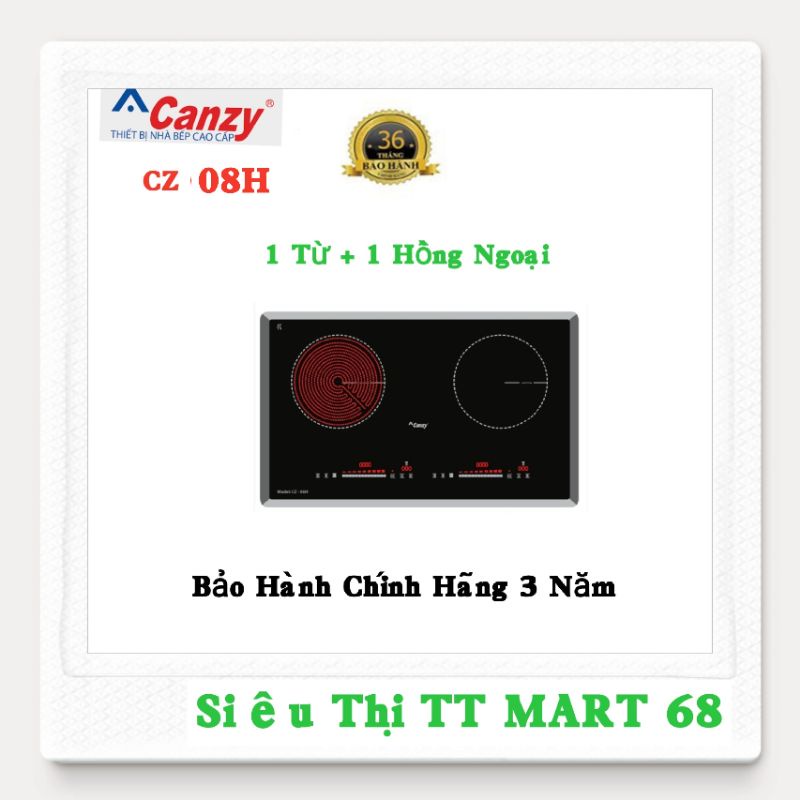 Bếp Đôi 1 Từ + 1 Hồng Ngoại CANZY Inverter CZ08H