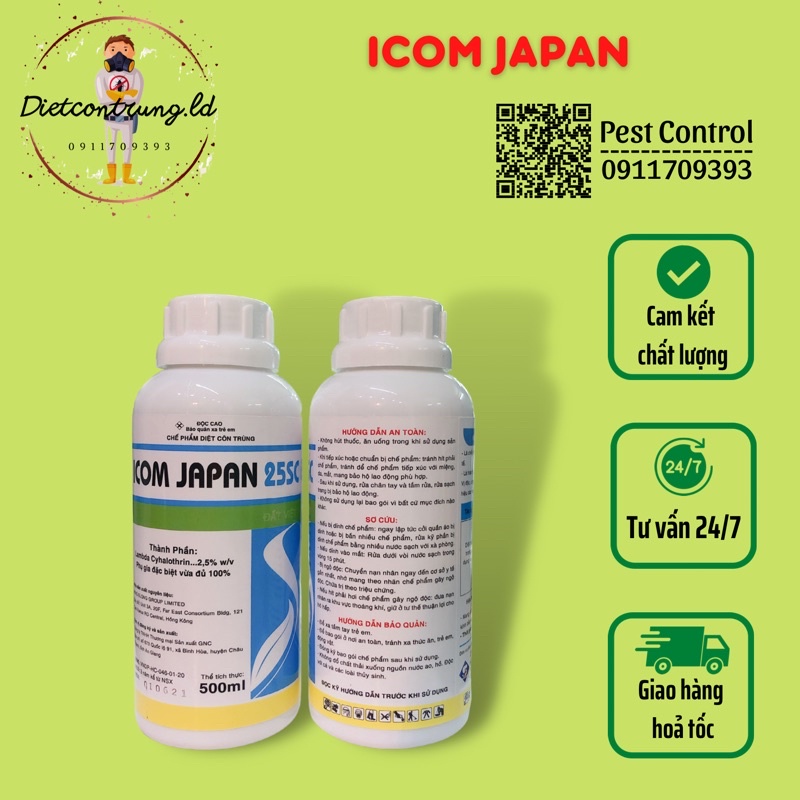 Combo 2 chai chế phẩm diệt muỗi ICOM JAPAN 25SC - 500ml