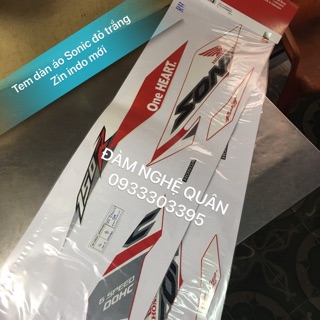 Bộ tem dàn áo Sonic màu đỏ trắng zin indonesia mới 100% 💰 1,300,000 VND / 1 bộ