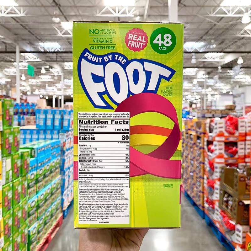 [TÁCH LẺ 1 CUỘN] KẸO CUỘN TRÁI CÂY TỰ NHIÊN FRUIT BY THE FOOT HỘP 48 CUỘN HỘP 1.02KG (CHUẨN USA)