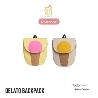  Gelato Backpack - Balo vải canvas nắp hít có hình kem ốc quế vừa A4 đi học, đi chơi