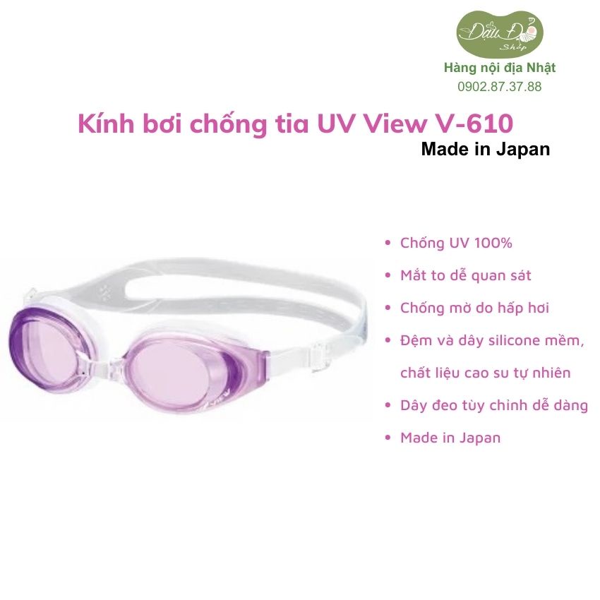 [made in Japan - nhiều màu] kính bơi Nhật chống tia UV, chống sương mù hiệu View - hàng nội địa Nhật