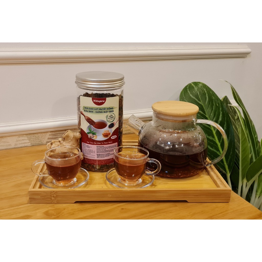 TRÀ GIẢM CÂN 🌾TRÀ GẠO LỨT ĐẬU ĐEN GỪNG MẬT ONG