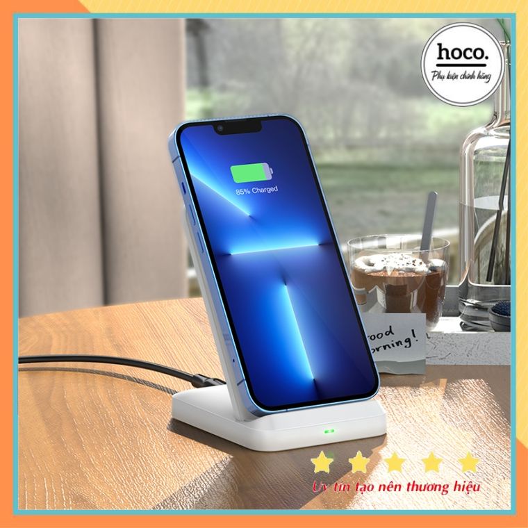 Đế sạc Không dây Hoco CW38 Hỗ Trợ Sạc Nhanh 15W Dạng đứng sang trọng - Bảo Hành Chính Hãng