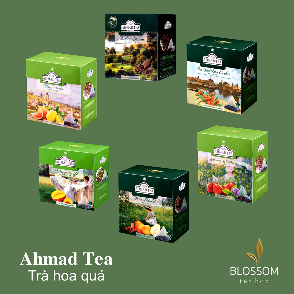 [Combo mĩ 20 gói] Trà hoa quả Ahmad Tea [Xoài, dâu, lê, cam chanh, hạnh nhân, hắc mai biển]