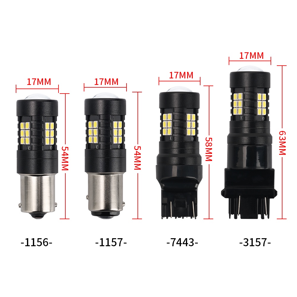 Bóng đèn led 1156 BA15S 1157 BAY15D T20 7443 3157 12V 24V màu trắng/đỏ/hổ phách thay thế cho xe hơi