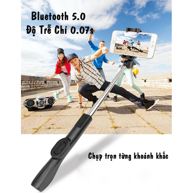 Gậy Selfie Bluetooth Chống Rung Cao Cấp Tích Hợp Tripod| Gậy Tự Sướng Bluetooth 1m2 Có Chân Đỡ