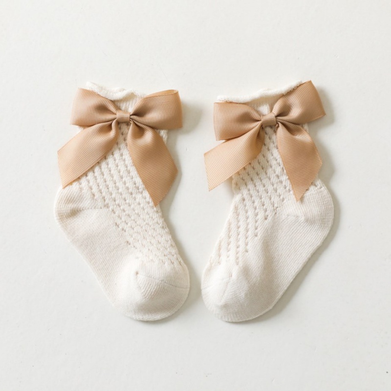 Vớ Mỏng Đính Nơ Chống Trượt Thoáng Khí Thoải Mái Cho Bé Gái