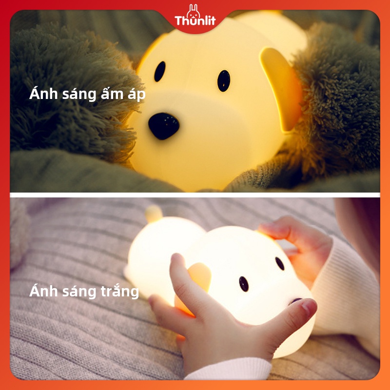Đèn Ngủ Thunlit Hình Chú Cún Dễ Thương 1200mah 2 Màu Sắc Tùy Chọn Có Thể Sạc Lại Tiện