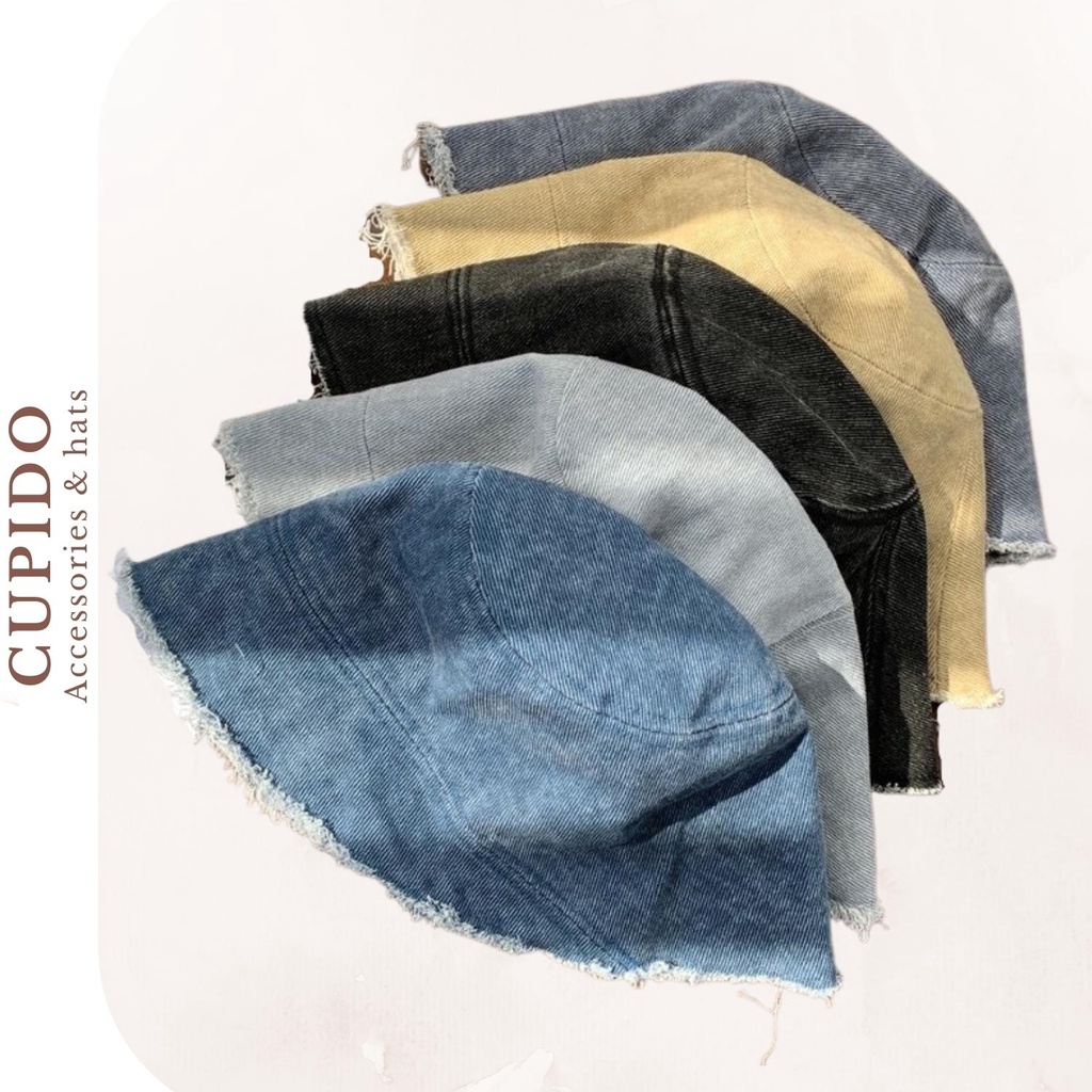 Mũ bucket bò denim không viền ulzzang Hàn Quốc