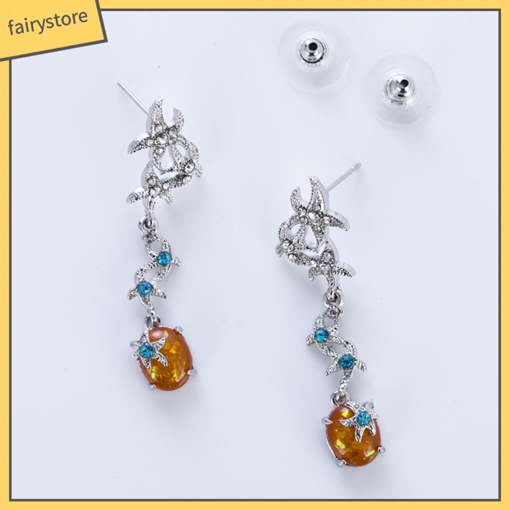 Khuyên Tai Hình Sao Biển Đính Đá Opal Nhân Tạo Thời Trang Dành Cho Nữ