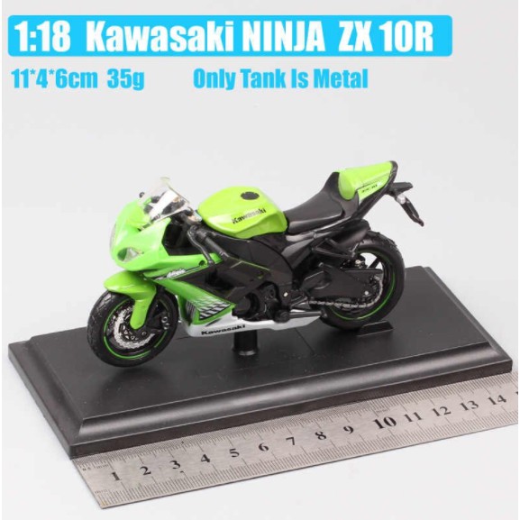 XE MÔ HÌNH MOTO Kawasaki ZX-10R GREEN MAISTO tỷ lệ 1:18