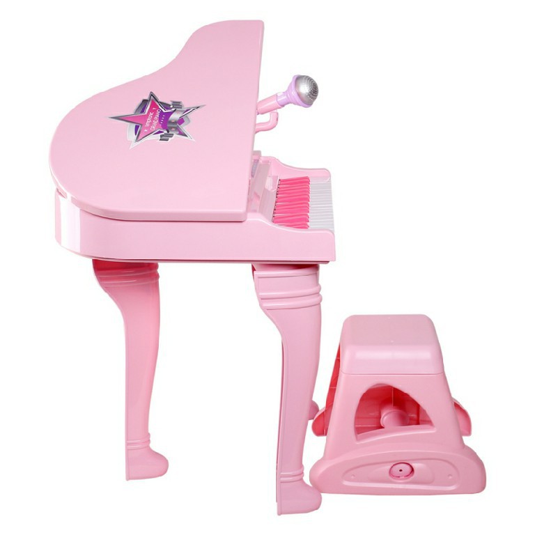 Đồ chơi âm nhạc đàn piano cổ điển kèm micro cho bé CAYABE cao cấp màu hồng