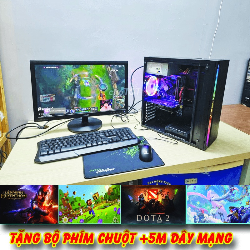 Bộ Máy Tính PC Gaming Chơi Game Online, Máy Tính Bàn Văn Phòng Học Tập Cấu Hình Siêu Mượt Ram 4GB, Ổ Cứng 250GB