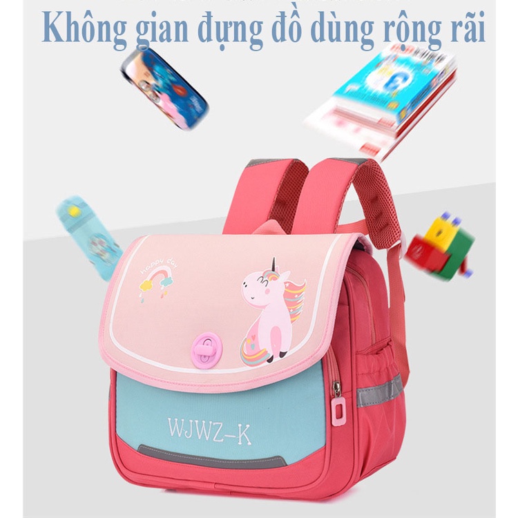 Balo Chống Gù Ngang Kiểu Anh Chống Nước, chống gù Có Phản Quang, Chống Mài Mòn. Cặp ngang cho bé Tiểu Học...