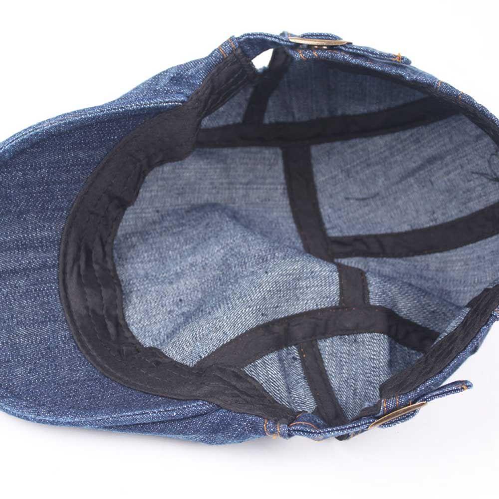 Lilyes Mũ Beret Denim Màu Trơn Có Thể Điều Chỉnh Cho Lái Xe