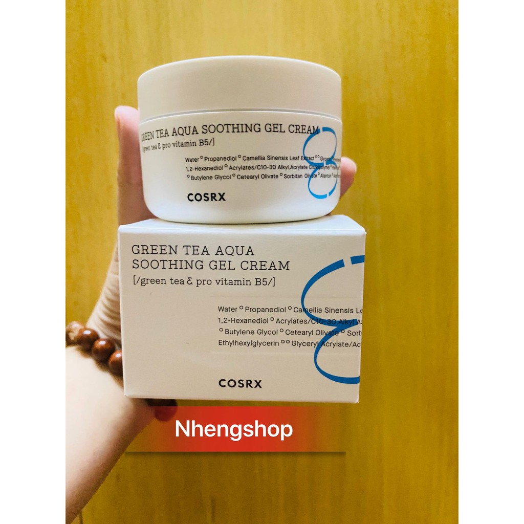 [50ml] [Đủ bill] Gel dưỡng phục hồi da dầu mụn trà xanh B5 Cosrx Green Tea Aqua Soothing Gel Cream