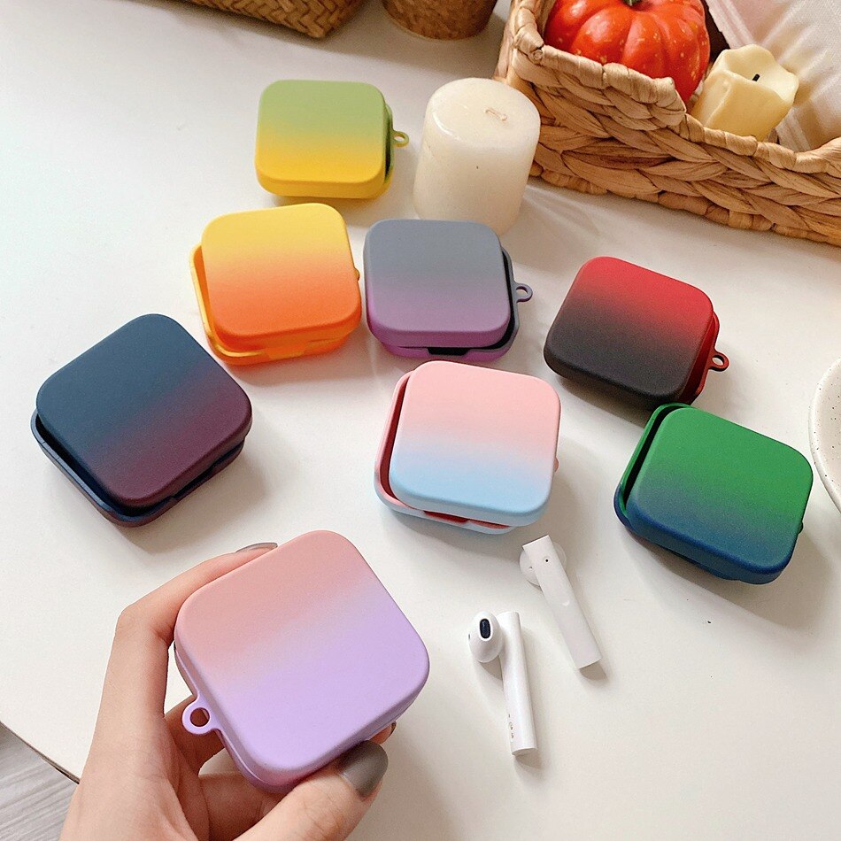 Vỏ bảo vệ hộp sạc tai nghe không dây PC nhám màu loang cho Mi True Mi Air 2 SE