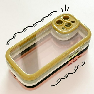 Ốp lưng silicon trong viền bubble mustard/gray/black/pink/white c1981 1982 1983 1984 1985