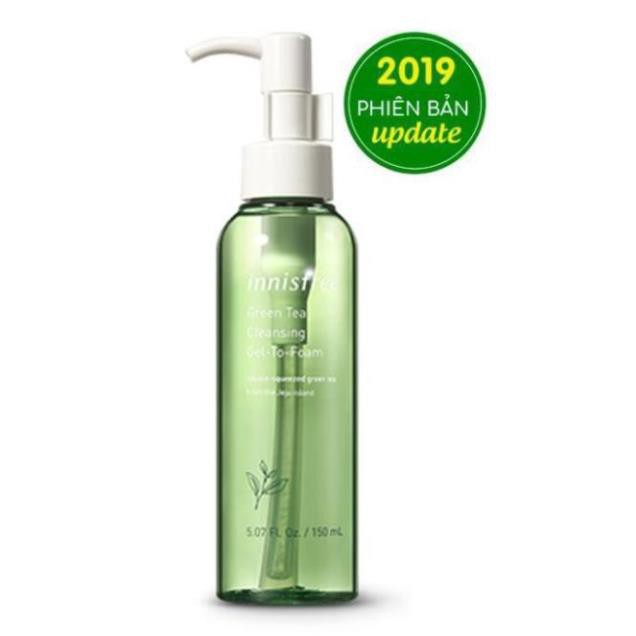 Gel tẩy trang kết hợp sữa rửa mặt từ trà xanh Innisfree Green Tea Cleansing Gel-to-foam