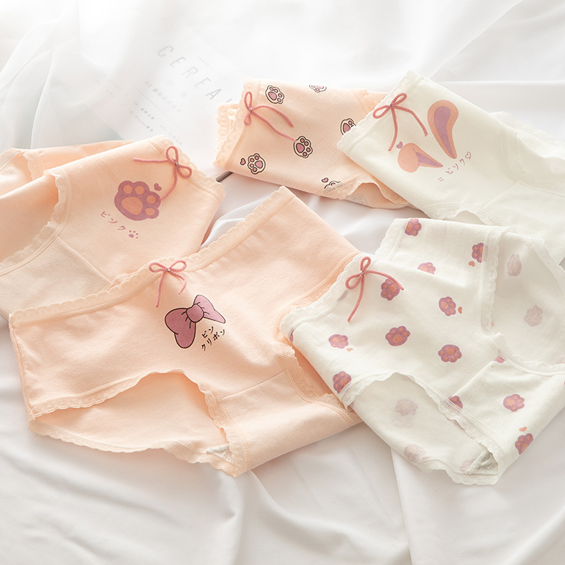 Quần Lót Cotton Họa Tiết Hoạt Hình Đính Nơ Dễ Thương Cho Bé Gái | BigBuy360 - bigbuy360.vn