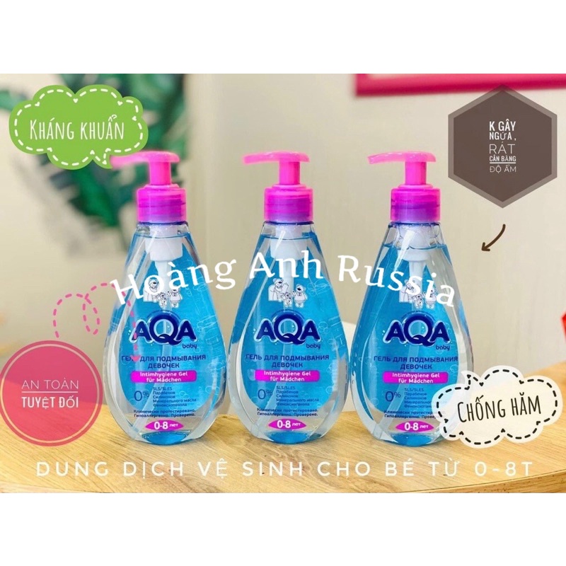 Dung dịch vệ sinh kháng khuẩn cho bé AQA Nga 250ml