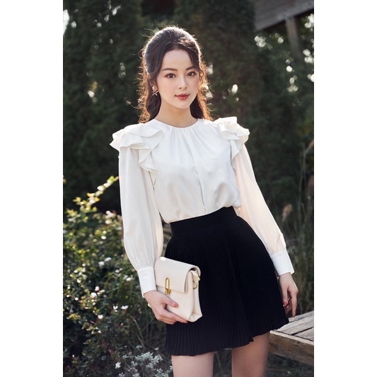 Ceci Cela - Áo Tay Dài Phối Bèo Cổ Điển Dale