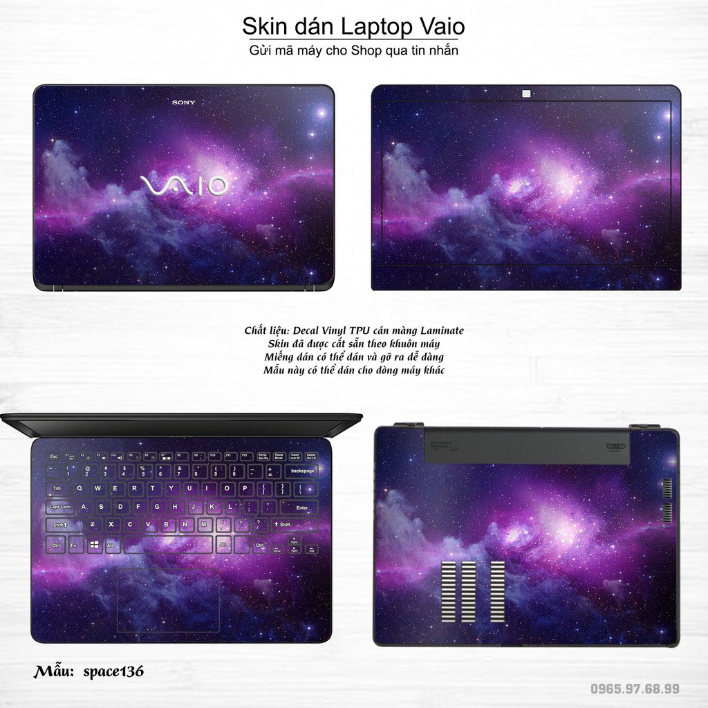 Skin dán Laptop Sony Vaio in hình không gian nhiều mẫu 23 (inbox mã máy cho Shop)
