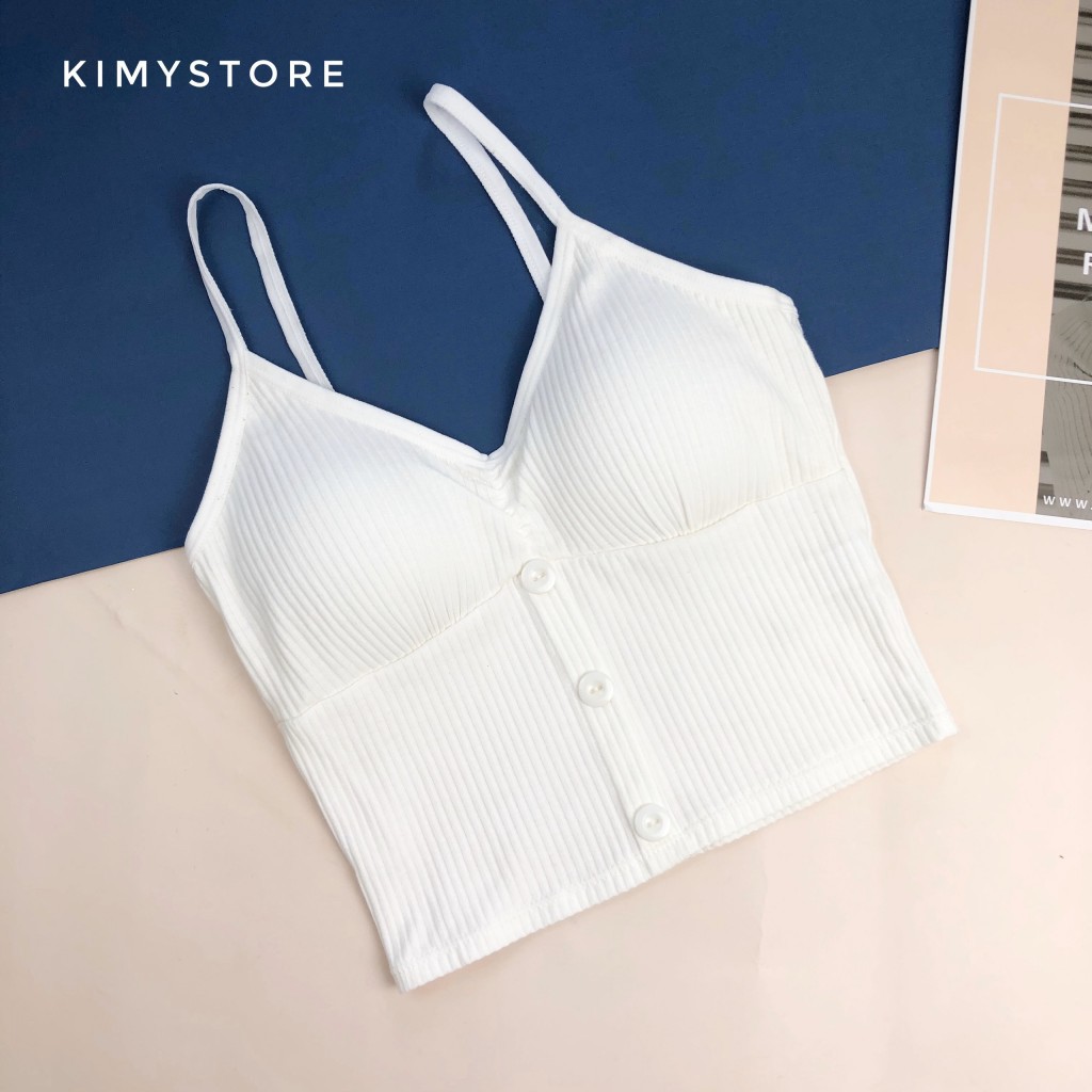 Áo hai dây, quây ngực chất len tăm mịn-Áo quây có đệm lót mỏng nâng ngực, 3 cúc | BigBuy360 - bigbuy360.vn