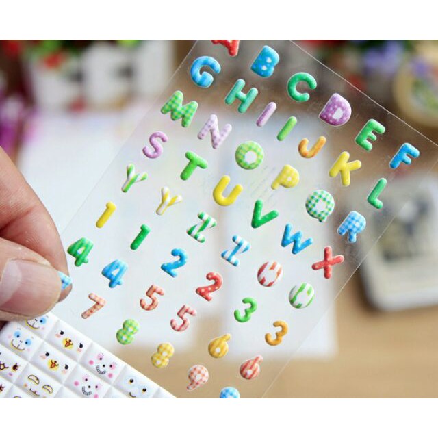 Sticker nổi cảm xúc kèm chữ, số -