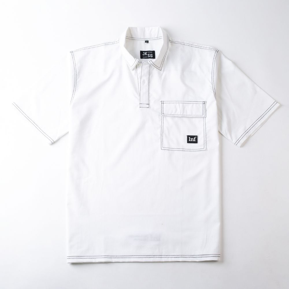 Sơ mi ngắn tay JKSG cổ polo, chất vải cotton lụa mềm mịn, mát mẻ, thiết kế áo đường chỉ nổi độc đáo