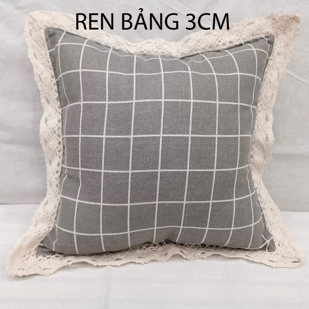 Gối tựa lưng văn phòng gối sofa đẹp trang trí decor 35cm x 35cm kèm ruột xinh xắn Nhà Xinh Decor chất liệu vải bố