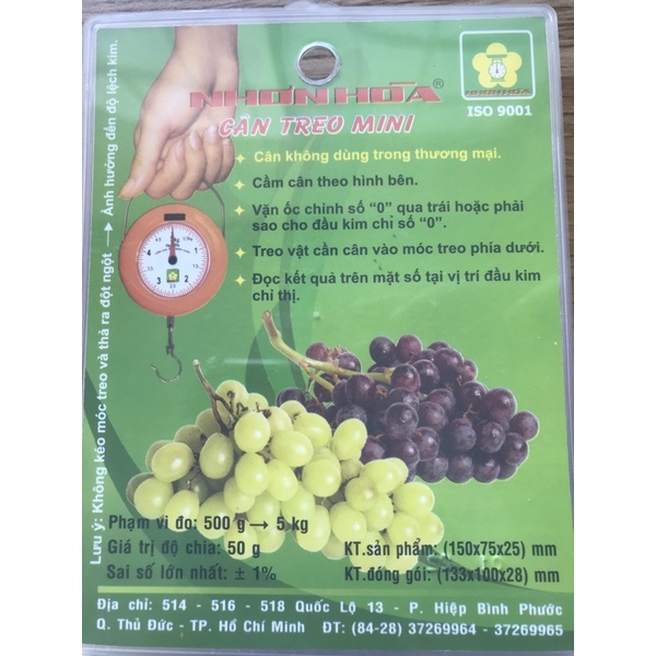 Cân treo 5kg chính hãng Nhơn Hoà