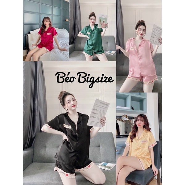 Đồ Bộ Pyjama Bigsize -Béo Bigsize 50-100kgCao Cấp Mặc Nhà  Đẹp Chất  Satin Mát