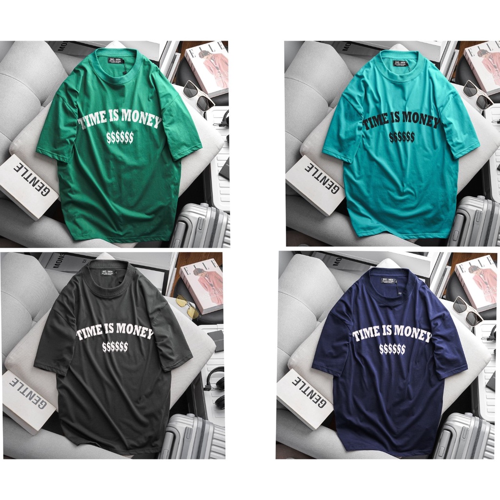 Áo thun nam tay ngắn form unisex chất cotton bigsize từ 70 - 130kg - Time is money