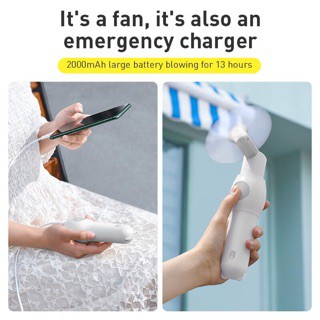 Quạt mini cầm tay hình gấu kiêm sạc dự phòng 2000mah Baseus CXZD -A02 chính hãng cho | BigBuy360 - bigbuy360.vn
