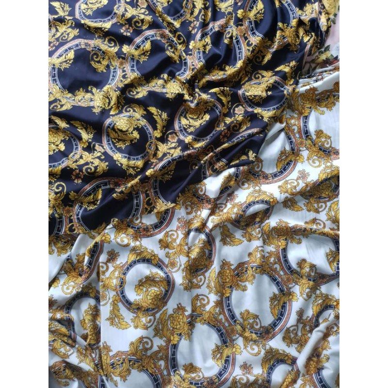 vải lụa satin họa tiết