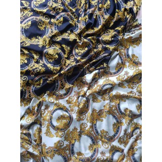 vải lụa satin họa tiết