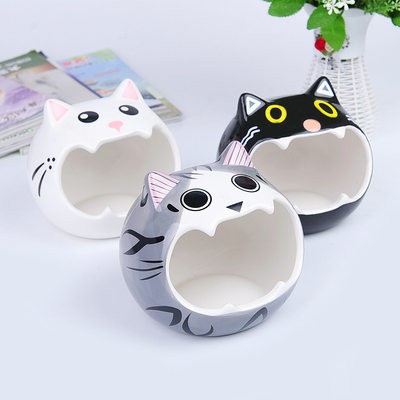 Vật nuôi nhỏ mùa hè mát Miệng Lớn Đầu Mèo Gốm Ổ Chuột Hamster Totoro HEDGEHOG sóc túi mật ong tản nhiệt gốm tổ