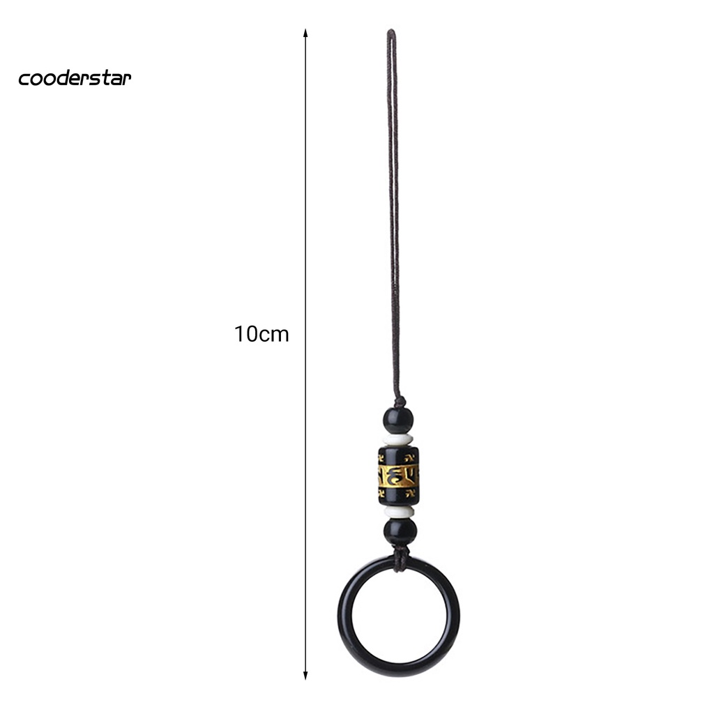 Móc khóa dạng vòng nhẫn bằng đá mã não tự nhiên chống bẩn cho điện thoại