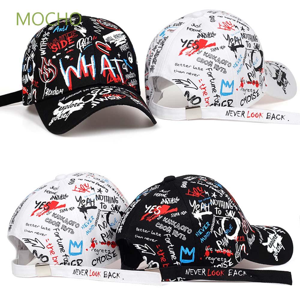 Mũ lưỡi trai cotton in họa tiết graffiti phong cách hip hop thời trang cho nam và nữ