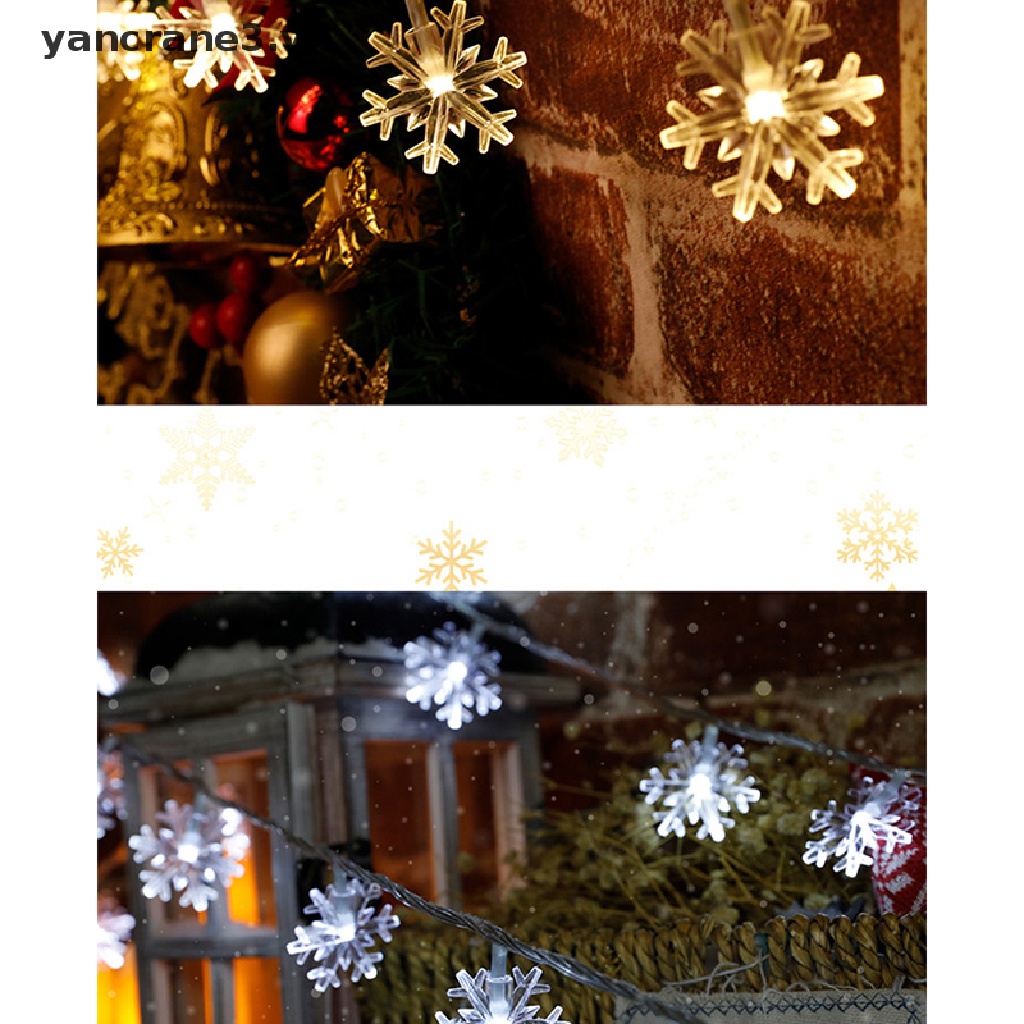 {YAN3} 20leds Snowflake String Lightsg garland Christmas Tree Lights New Year Holiday {yancrane3.vn}
