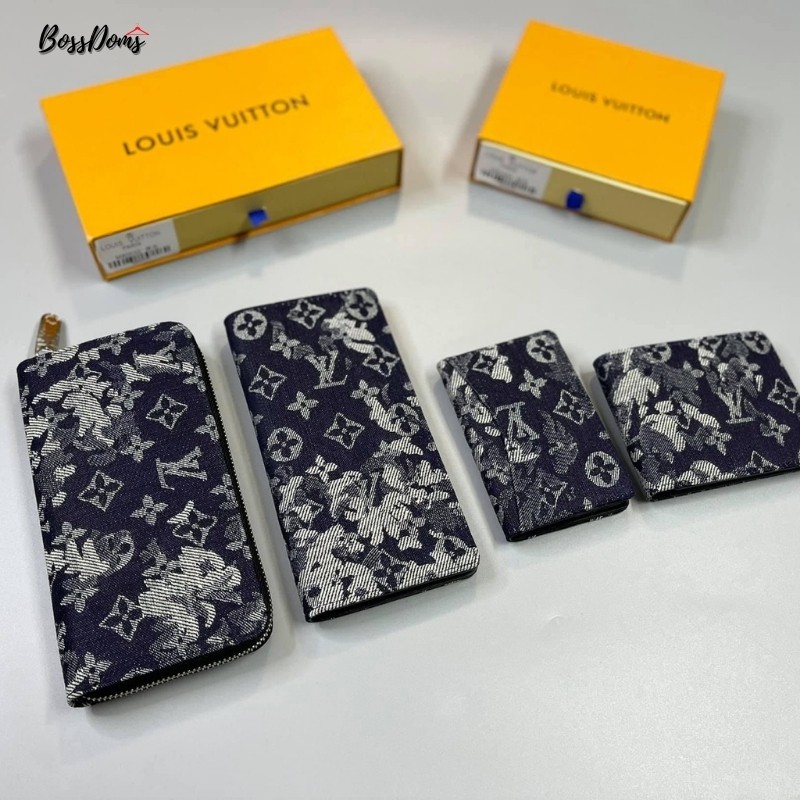 Bộ Ví Siêu Cấp ☀ FULLBOX BILL HỘP☀ Ví dài - ngắn - thẻ Lv siêu cấp vân mây fullbox Checkcode NV MLN💓BOSSDOMSS💓