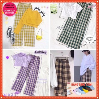  [FREESHIP] Quần CARO🍒 ỐNG RỘNG 12 Màu Unisex