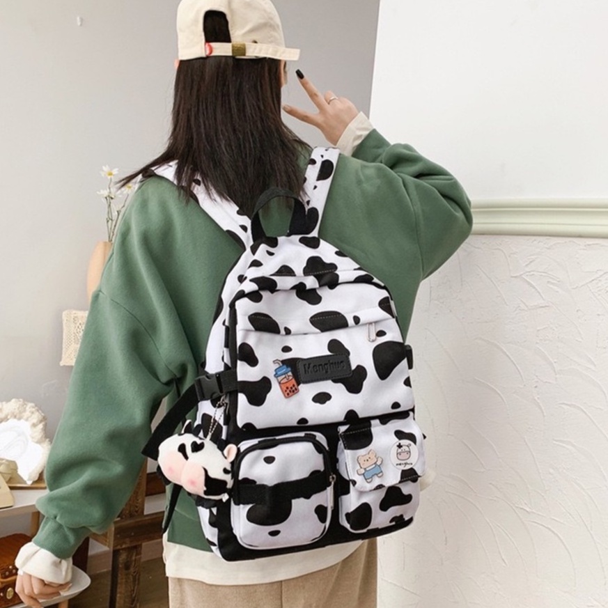 Balo bò sữa Ulzzang nam, nữ vải canvas chống nước 620BOS