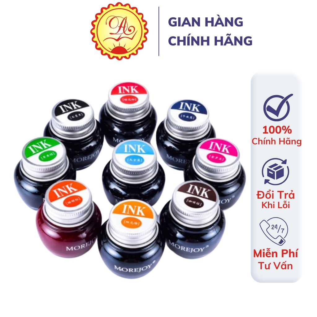 Mực viết bút máy Morejoy Bút mài thầy Ánh đẹp không phai, không nhòe nhiều màu đỏ / xanh lá / xanh dương cao cấp 20ml
